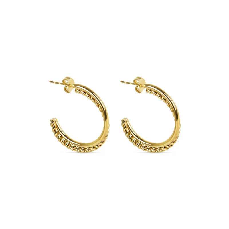 Women’s sterling silver stud earrings-Madison Hoop Earrings - Gold