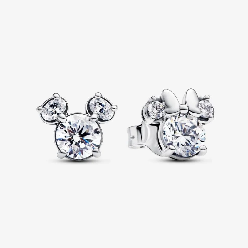 Women’s cocktail earrings-Disney Mickey Mouse & Minnie Mouse Sparkling Stud Earrings