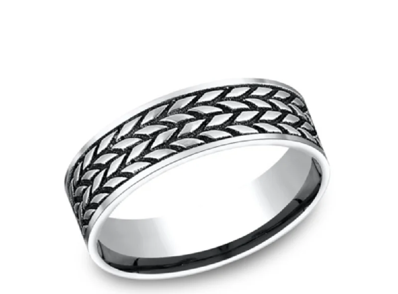 Women’s unique rings-Cobalt Chrome Tire Tread Band