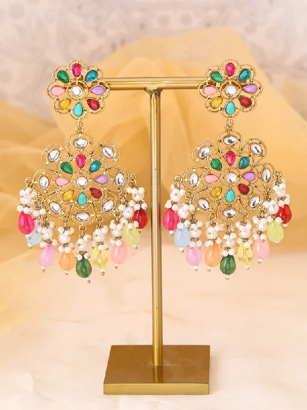 Women’s heart-shaped earrings-Multicolor Tanu Danglers