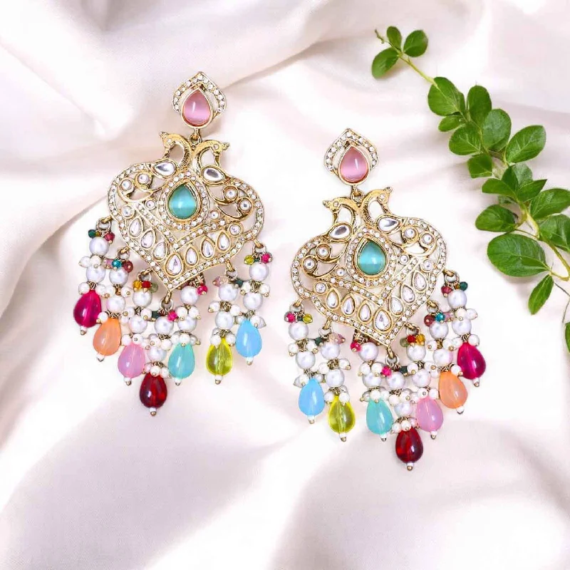 Women’s statement diamond earrings-Multicolor Parvika Chandbalis