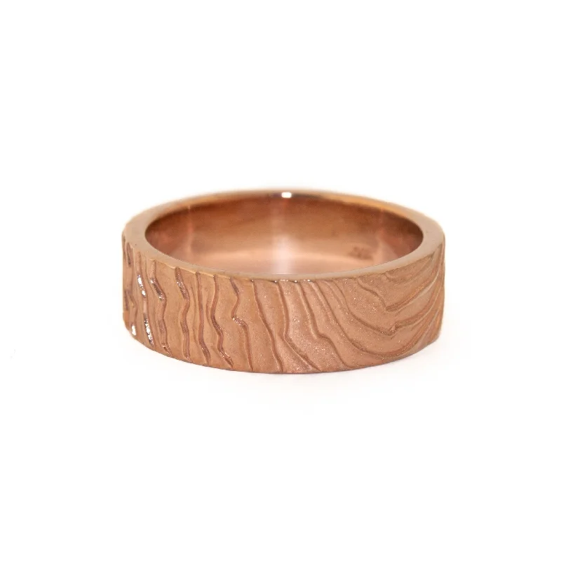 Women’s vintage rings-Rose Gold "Fingerprint" Band - Made To Order