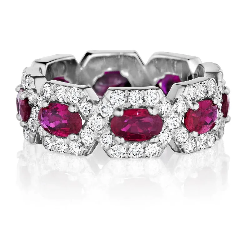 Women’s delicate engagement rings-CHANCE MODERN PAVE RUBY