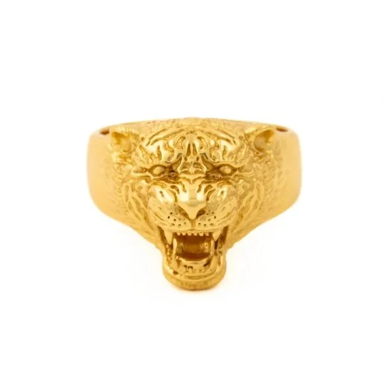 Women’s aquamarine rings-Yellow Gold The "King" Signet by Kingdom