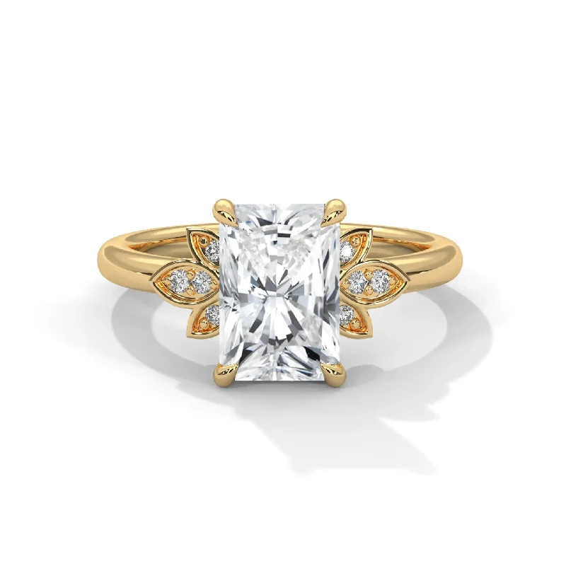 Women’s sterling silver engagement rings-The Flora Setting