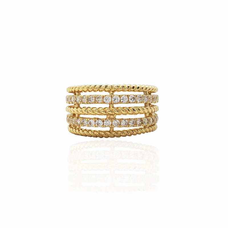 Women’s minimalist engagement rings-Ornate Slim Rope Band (14K)