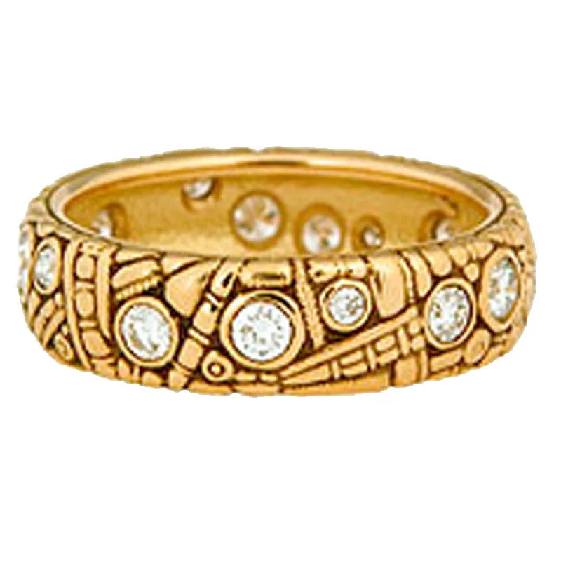 Women’s gold promise rings-Alex Sepkus Wide Band - R-7D