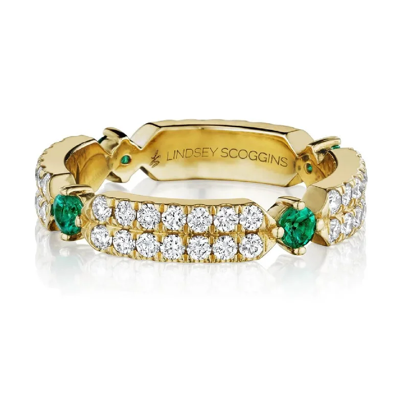 Women’s stackable gemstone rings-CHANCE MILESTONE EMERALD