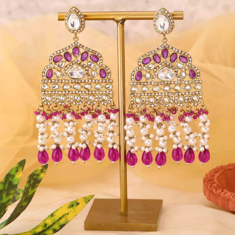 Women’s gemstone earrings-Purple Ashuni Chandbalis