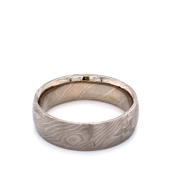 Women’s vintage rings-Chris Ploof Mokume Gane Birich Pattern Band