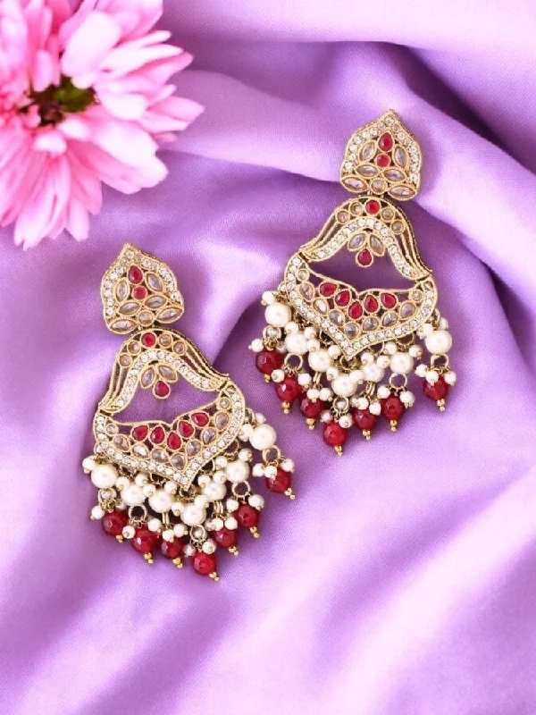 Women’s vintage diamond earrings-Rani Navyaani Chandbalis