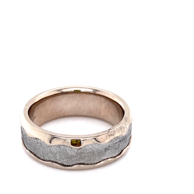 Women’s statement rings-Chris Ploof Meteorite & Palladium Band