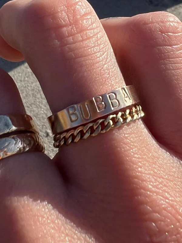 Women’s chunky gold rings-Custom 14k Gold Filled Band, personalized just fa you!