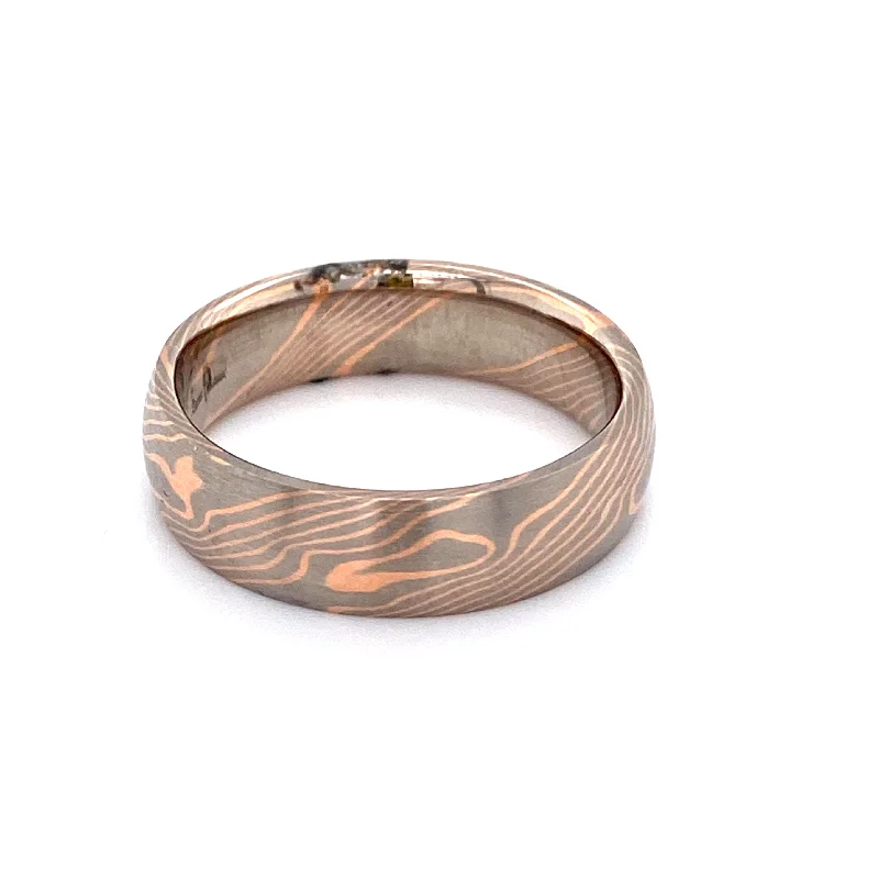 Women’s personalized rings-Chris Ploof Mokume Gane Aspen Band