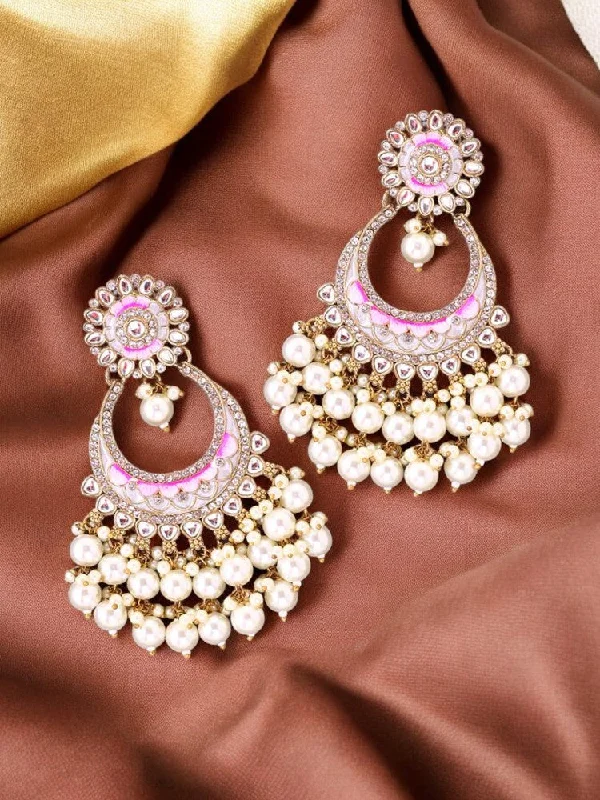 Women’s delicate earrings-Ivory Aanshi Chandbalis