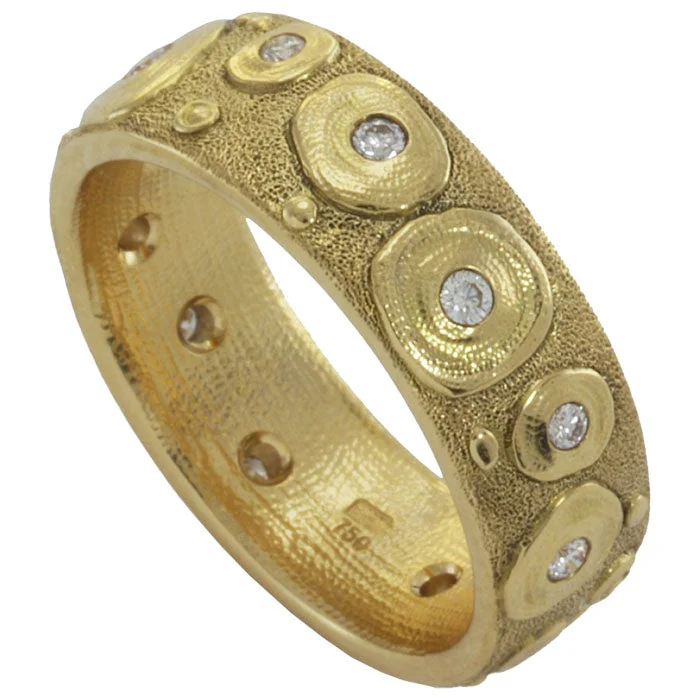 Women’s gold-plated rings-Alex Sepkus Water Lillies Band - R-174D