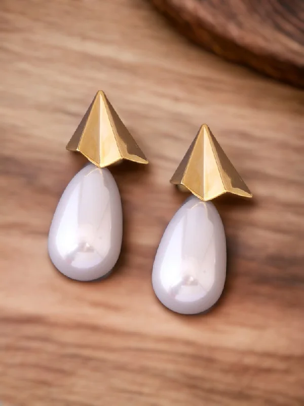 Women’s fashion stud earrings-Ivory Consuelo Danglers