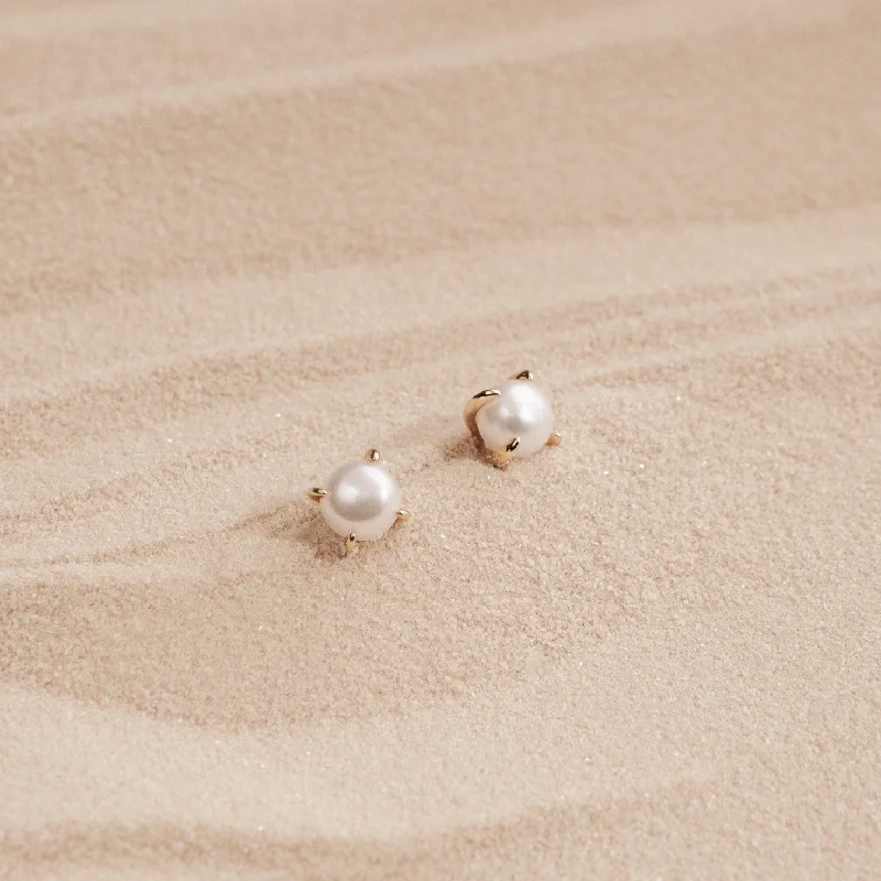 Women’s handmade earrings-Zoe Pearl Studs