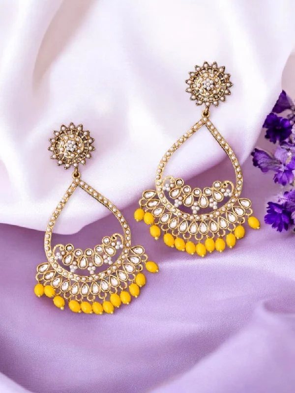 Women’s cocktail earrings-Lemon Mishti Chandbalis