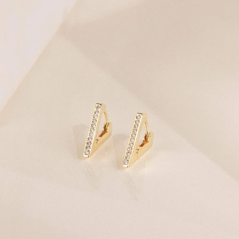 Women’s vintage hoop earrings-Ezra Triangle Earrings