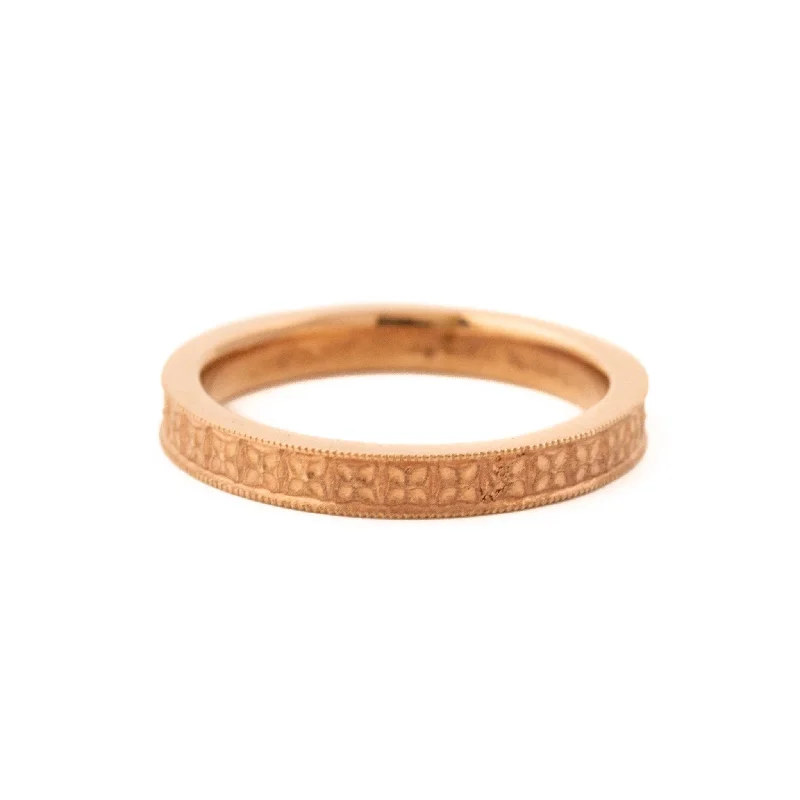 Women’s personalized rings-Rose Gold Art-Deco Slim Cigar Band