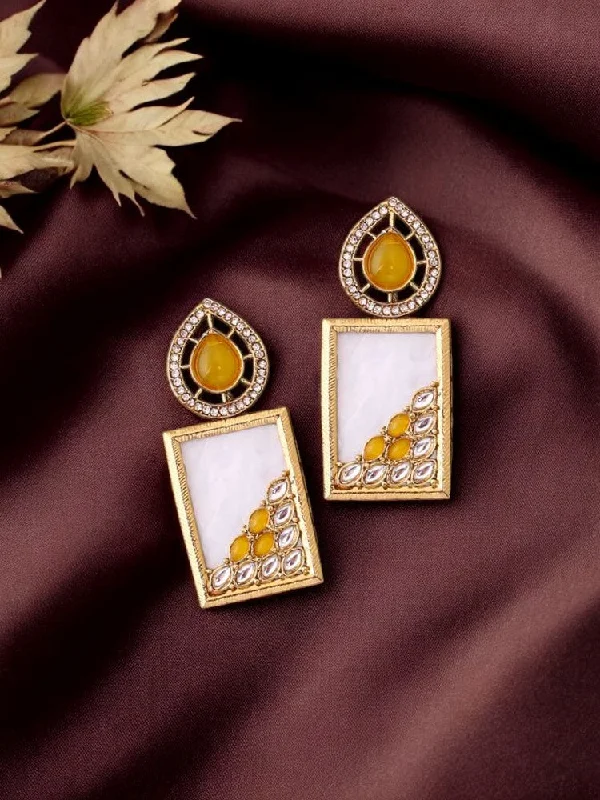 Women’s geometric stud earrings-Lemon Jisha Danglers