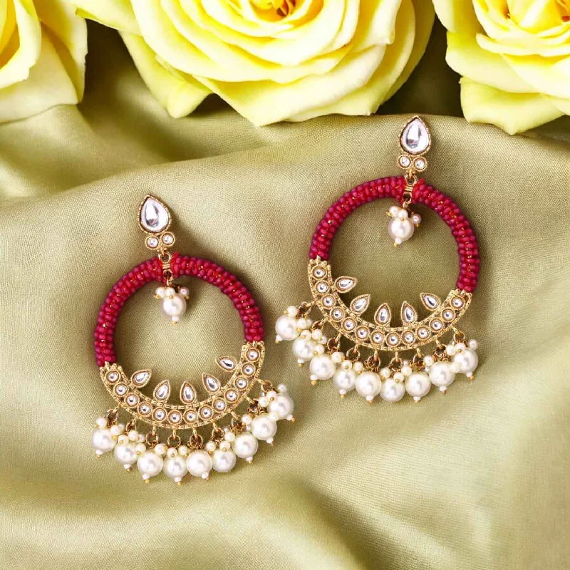 Women’s large hoop earrings-Rani Meeru Chandbalis