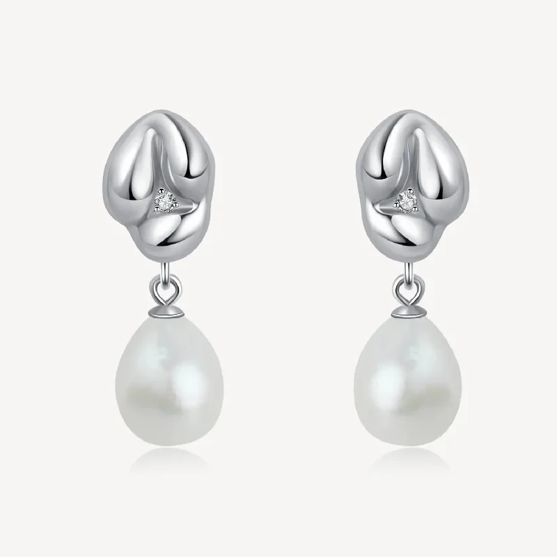 Women’s vintage hoop earrings-Cool Fashion Pearl Bond