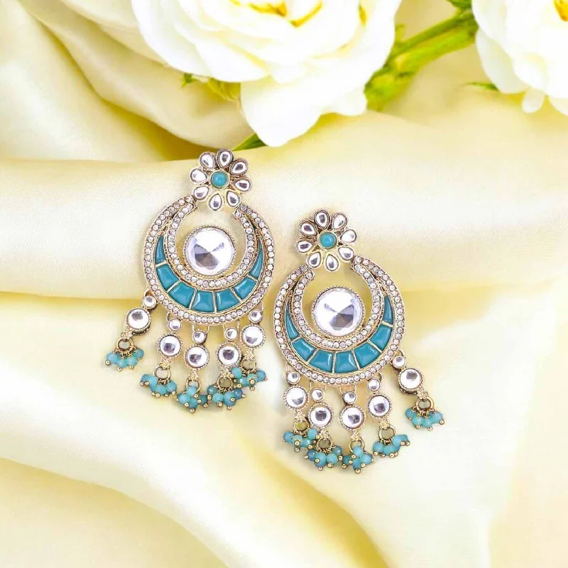 Women’s sapphire earrings-Turquoise Nitaia Chandbalis