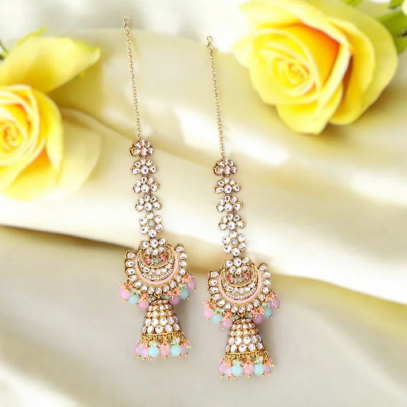 Women’s chandelier earrings-Prismatic Karanja Sahara Jhumkis