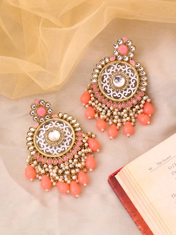 Women’s ruby earrings-Coral Miraya Chandbalis