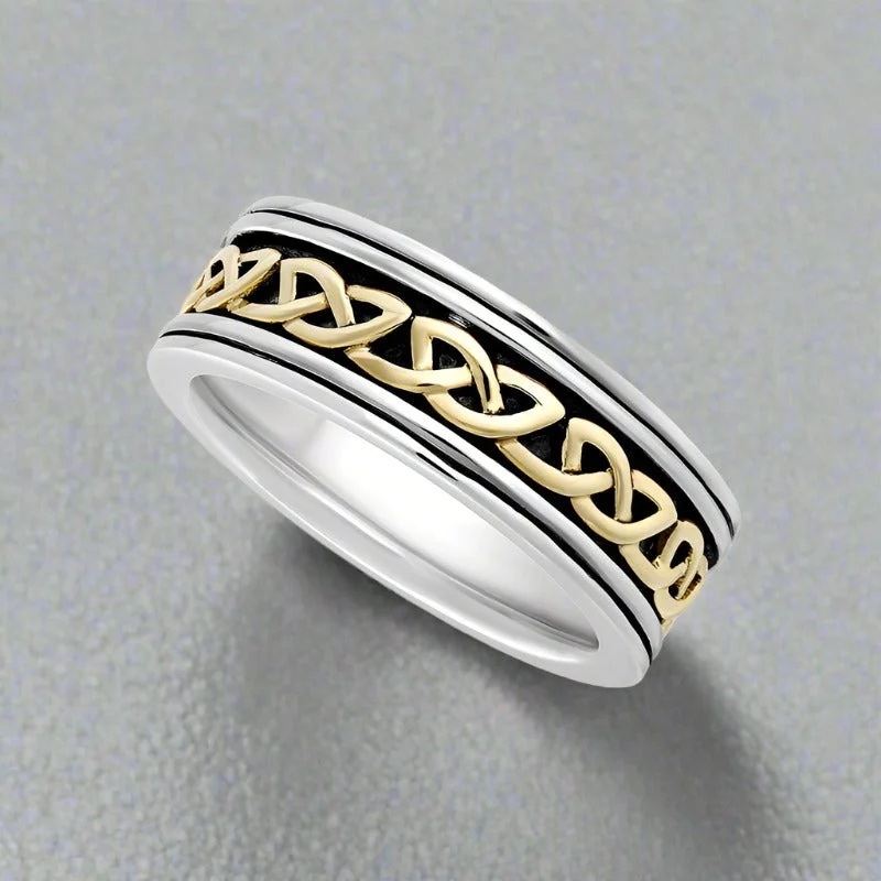 Women’s oval engagement rings-Gents Celtic Gold Silver Band