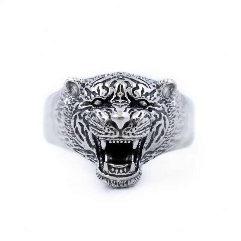 Women’s sterling silver rings-Silver x  "The King" Signet