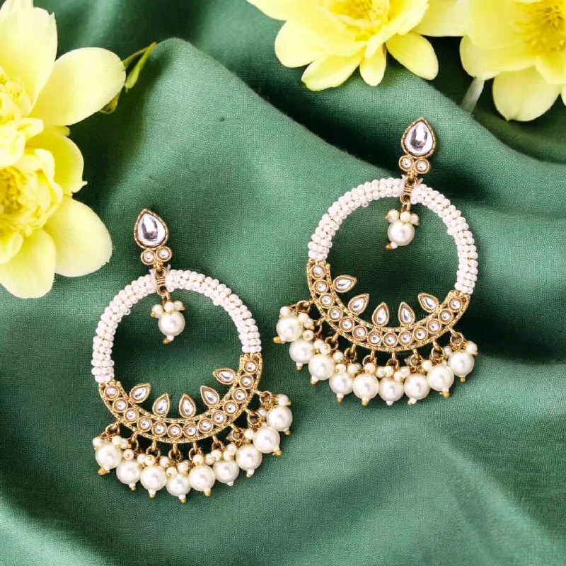 Women’s multi-layer earrings-Ivory Meeru Chandbalis