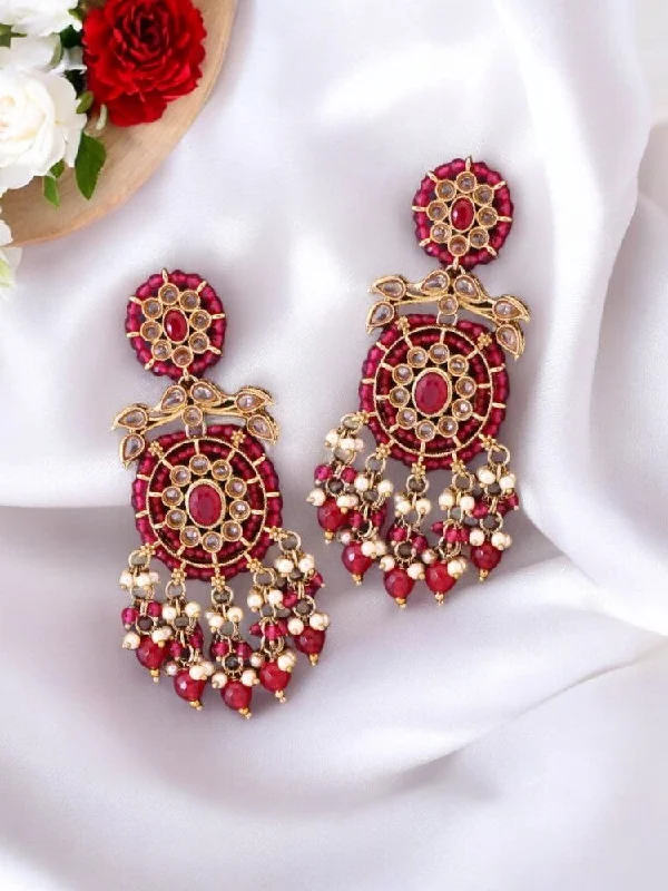 Women’s luxury diamond earrings-Rani Shivaka Chandbalis