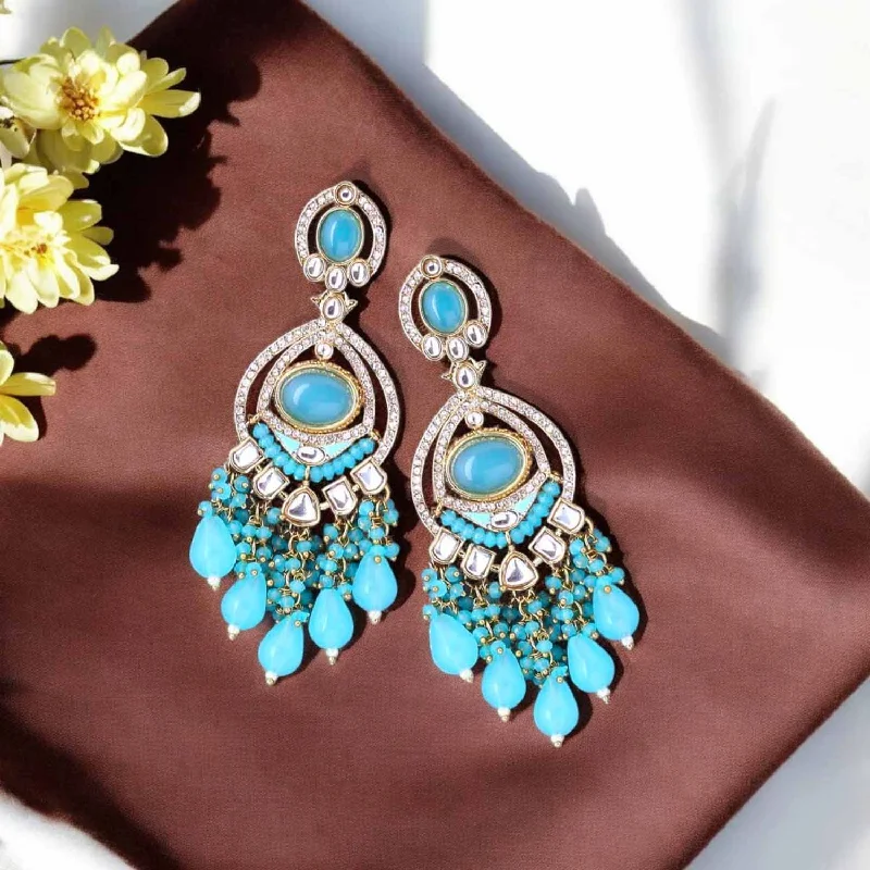 Women’s luxury diamond earrings-Turquoise Nina Chandbalis