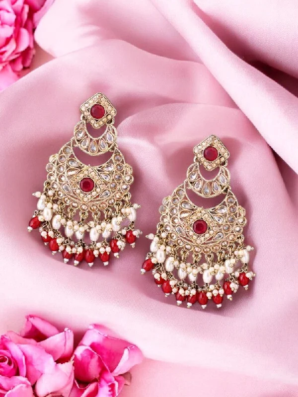 Women’s pearl hoop earrings-Rani Nila Chandbalis