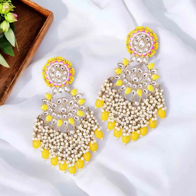 Women’s gold hoop stud earrings-Lemon Shalani Chandbalis