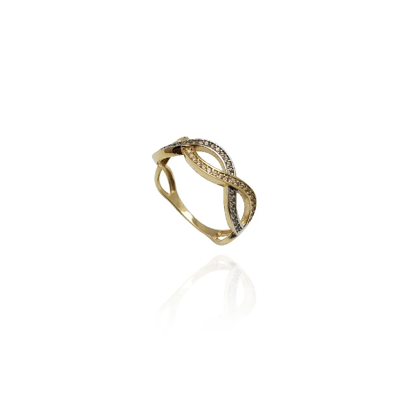 Women’s gemstone rings-Infinity Helix CZ Band (14K)