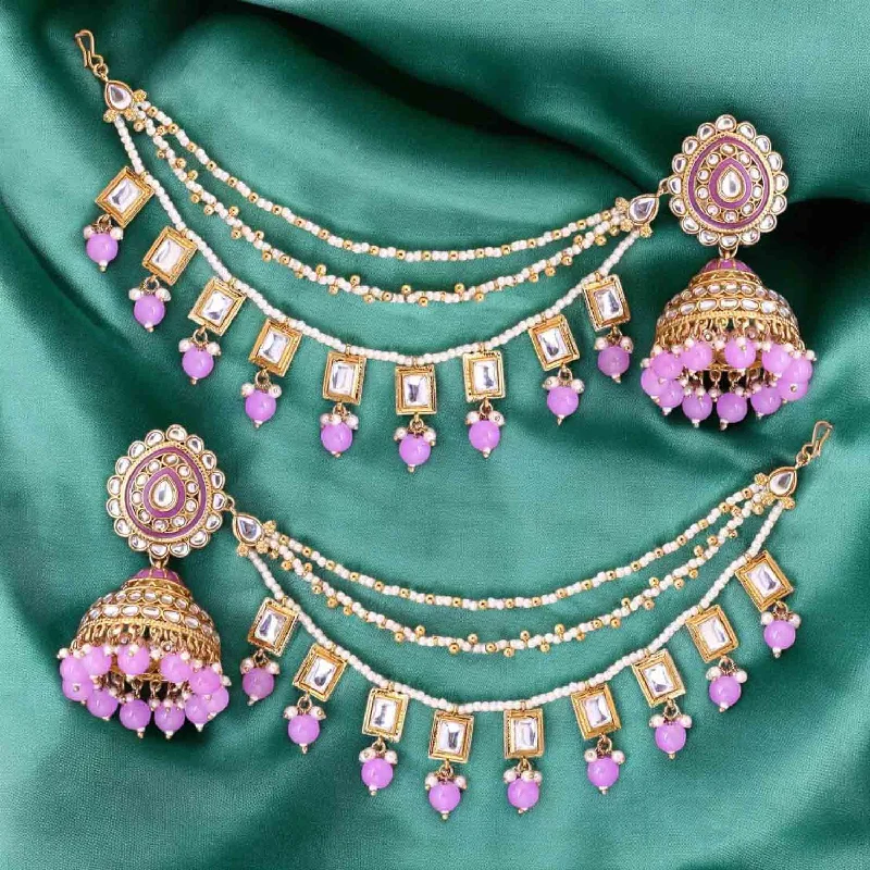 Women’s opal earrings-Purple Sriti Sahara Jhumkis