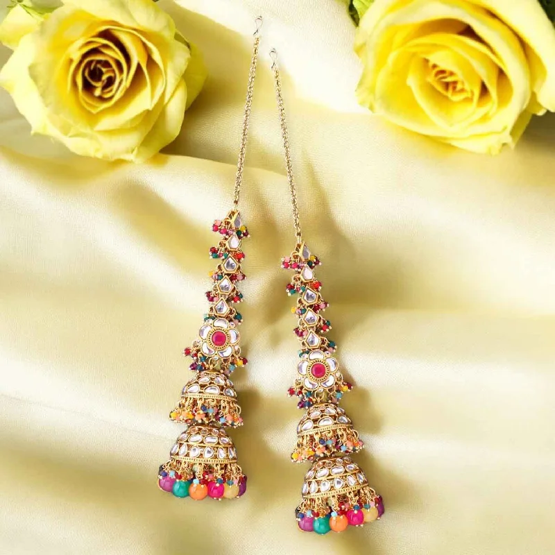 Women’s diamond earrings-Multicolor Chitrak Sahara Jhumkis