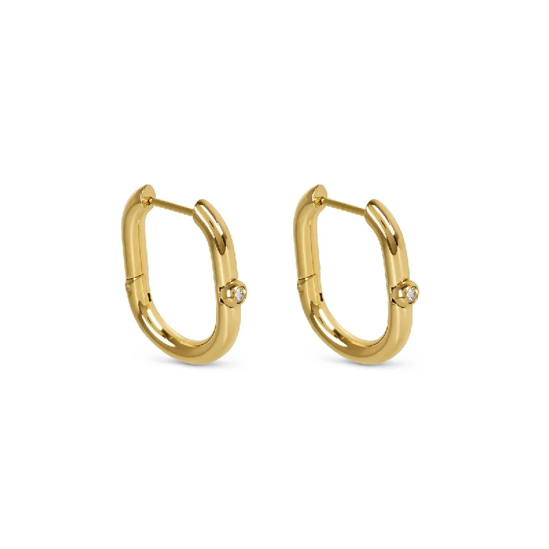 Women’s geometric hoop earrings-Niveus Hoop Earrings - Gold