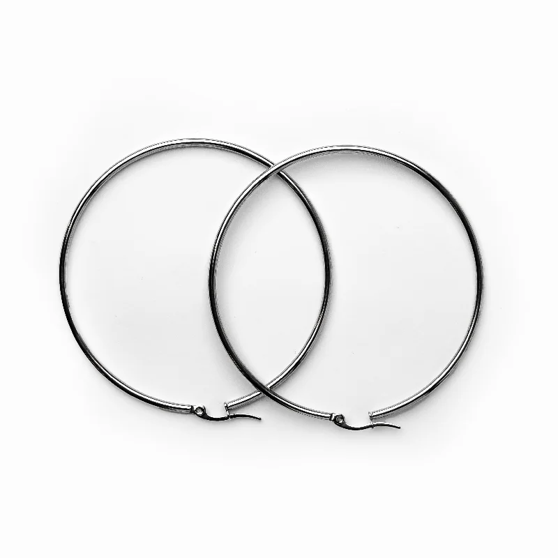 Women’s hoop ear cuffs-Hoop Earrings - Silver