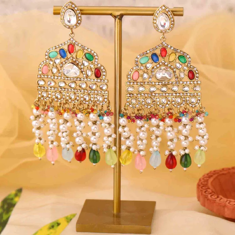 Women’s butterfly earrings-Multicolor Ashuni Chandbalis