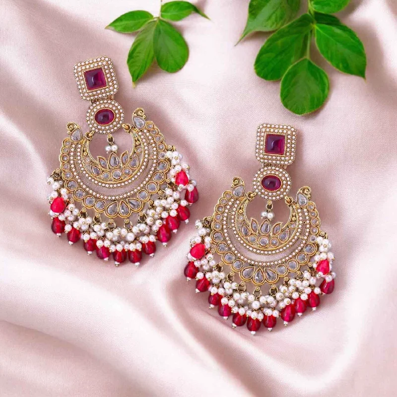 Women’s long drop earrings-Rani Aafsha Chandbalis