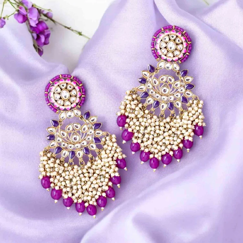 Women’s cocktail earrings-Purple Shalani Chandbalis