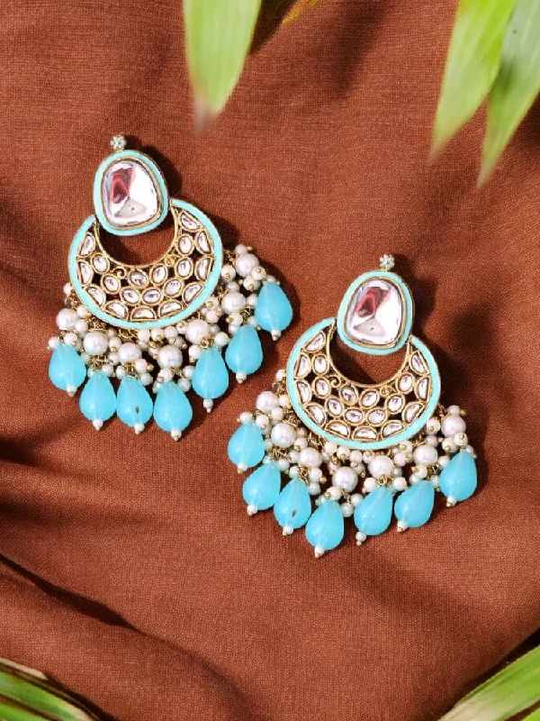 Women’s matching earrings-Turquoise Aabriti Chandbalis