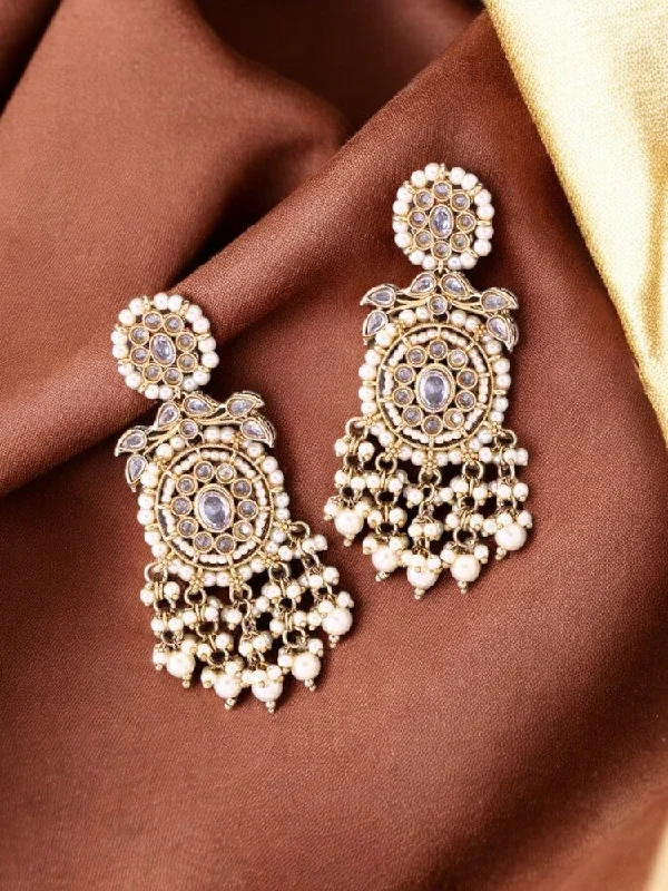 Women’s colorful earrings-Ivory Shivaka Chandbalis