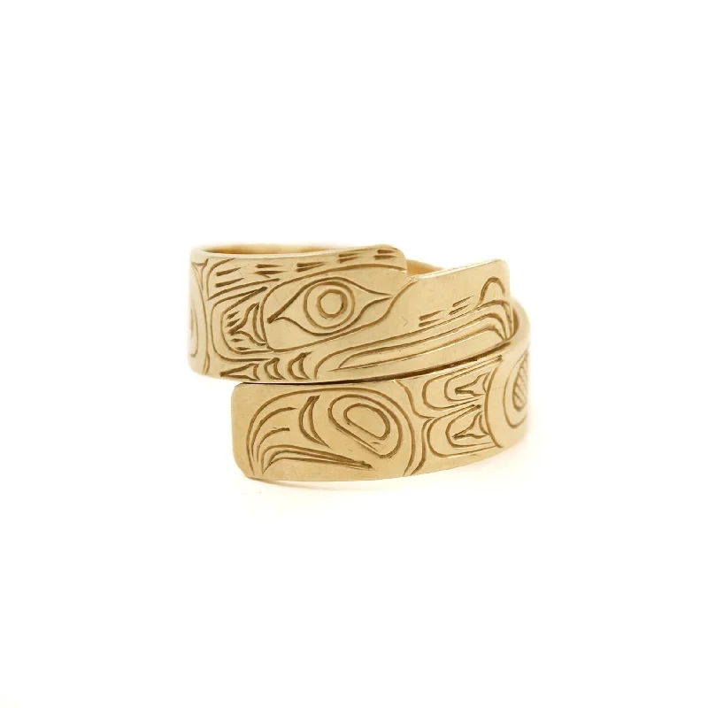 Women’s rose gold diamond rings-West Coast Motif Wrap Band x 14k Gold 8