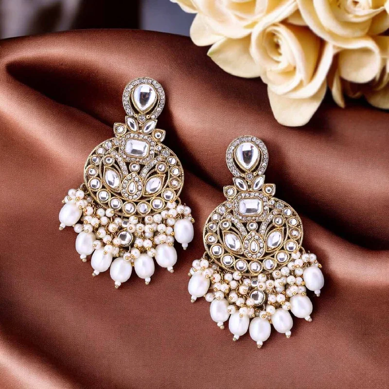 Women’s rose gold earrings-Ivory Nitaara Chandbalis